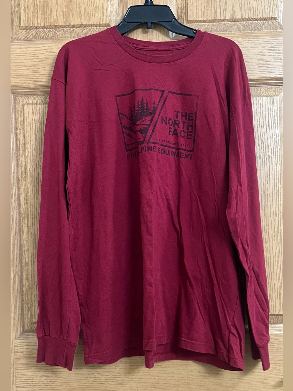 The North Face Fine Alpine Equipment Graphic Long Sleeve T-Shirt Brick Red XL